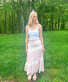 Pink Floral and Lace Maxi Skirt