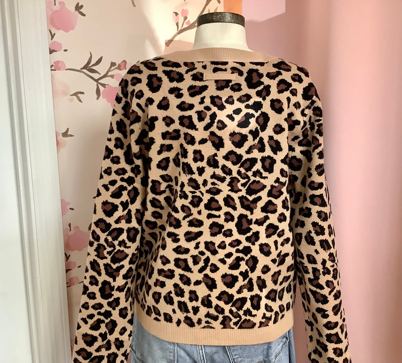Leopard Print Button Down Cardigan