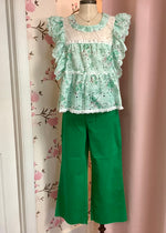 Mint Floral Top