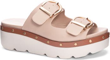 Chinese Laundry Surfs Up Beige Slide Sandal