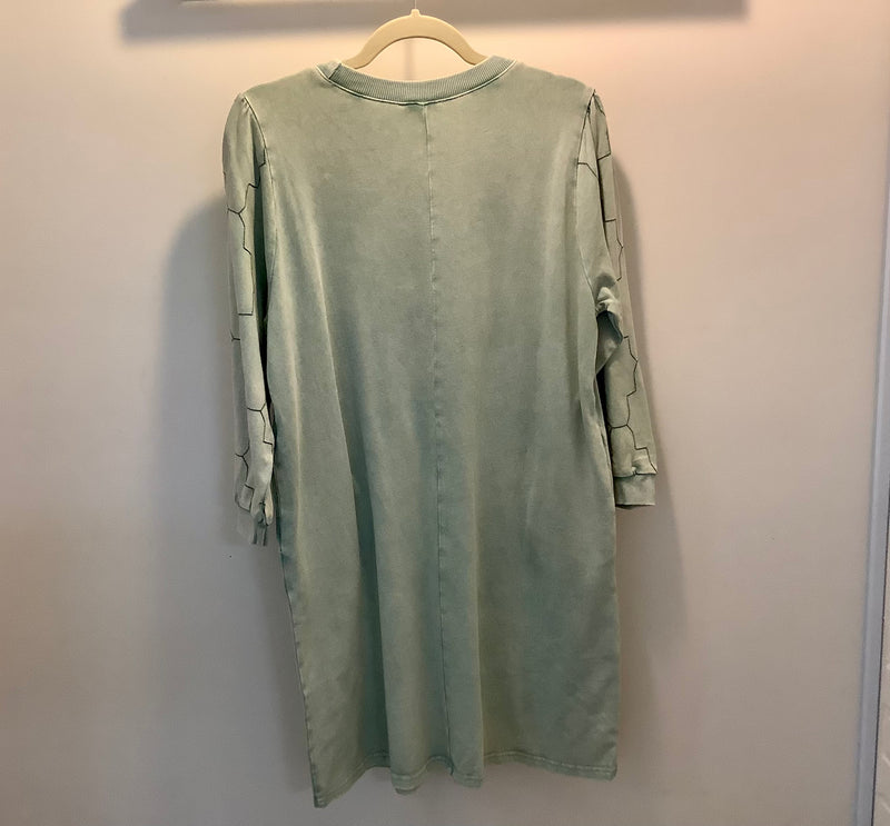 Sage Mineral Washed Terry Knit Dress