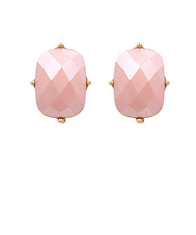 Pink Pearl Coated Stone Earrings