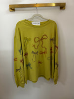 LS RIBBON PRINTED TOP