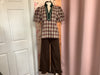 Brown Pants With Ruffled Hem