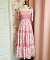 Pink & Red Mixed Floral Print Shoulder Tie Maxi Dress