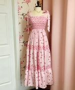 Pink & Red Mixed Floral Print Shoulder Tie Maxi Dress