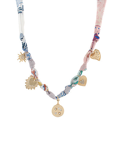 Multi Western Charm Scarf Necklace