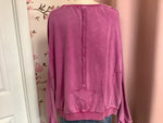 Long Sleeve Orchid Mineral Wash Terry Top