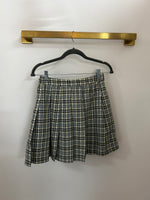 Checker Print Pleated Skirt