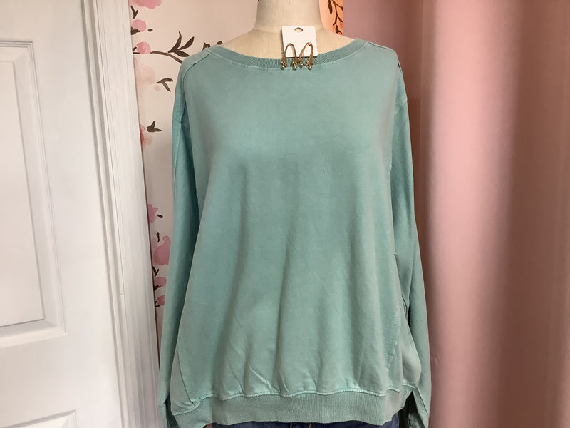 Sage Mineral Wash Terry Top