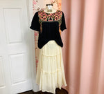 Textured Waistband Midi Skirt
