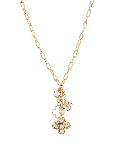 Clover & Multi Charm Y Necklace