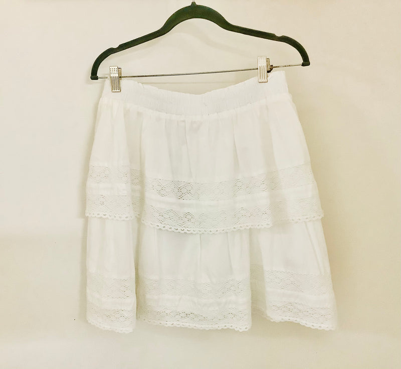 White Tiered Layering Mini Skirt