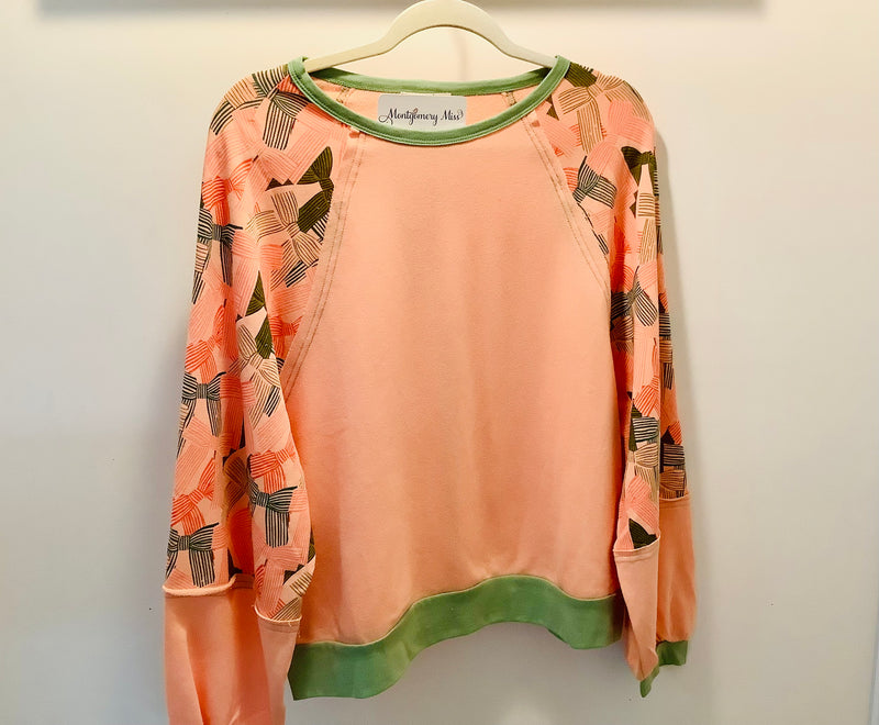 Ribbon Sleeve Printed Top