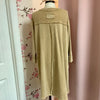 Khaki 3/4 Sleeve Mineral Washed Terry Knit Dress