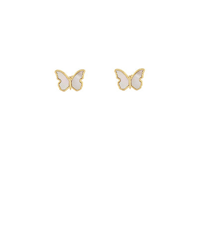 Mother of Pearl Butterfly Stud Earrings