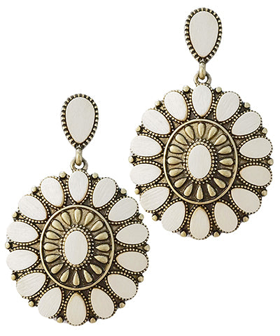 Ivory Dangle Western Earrings