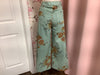 MINT FLOWER PRINT WASHED TWILL PANTS