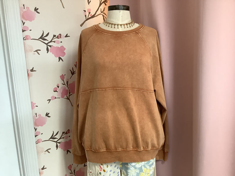Cappuccino Mineral Wash Terry Sweatshirt