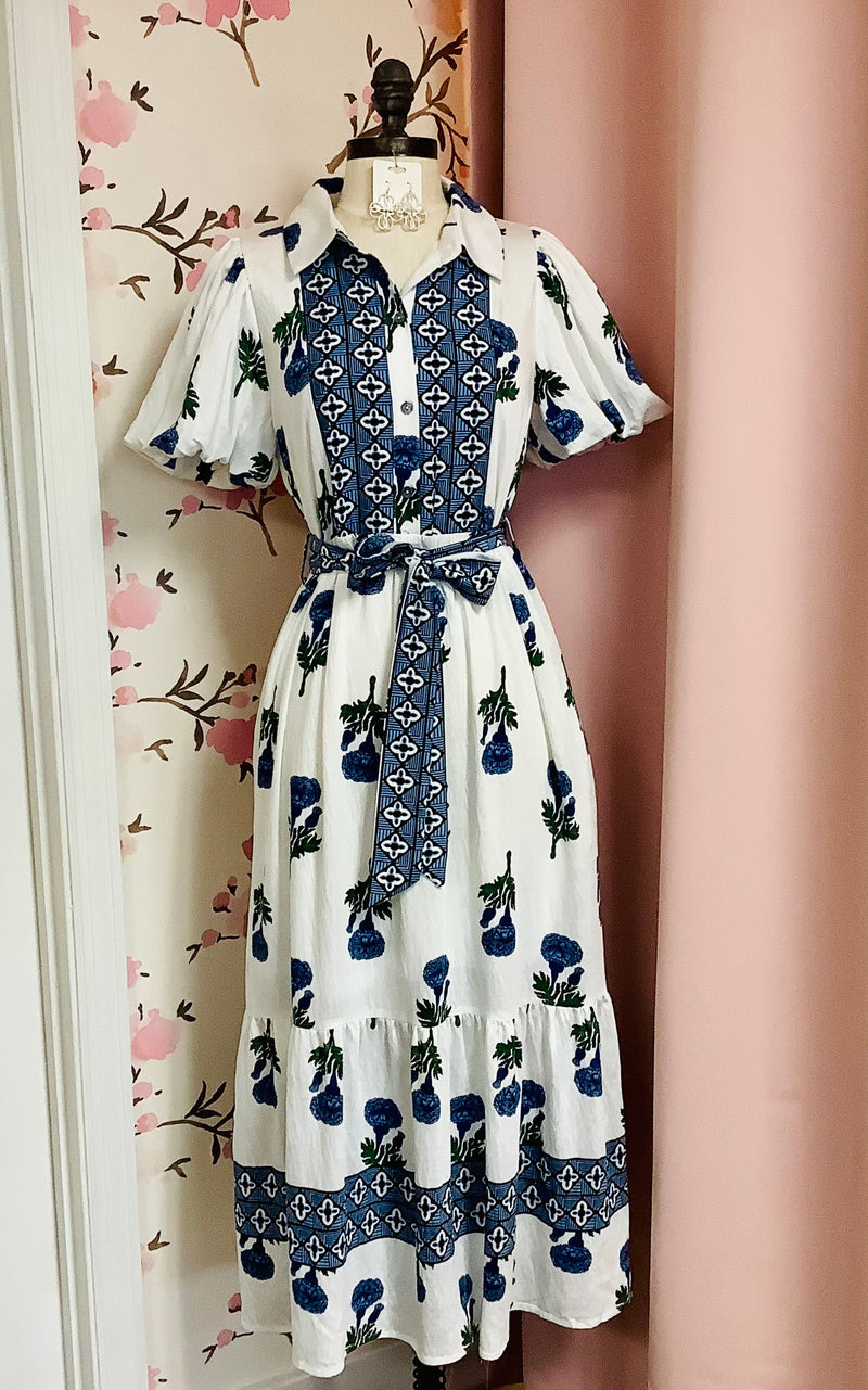 Blue Floral Maxi Dress