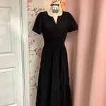 Black Tiered Midi Dress