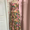 Pink Abstract Floral Print Midi Dress