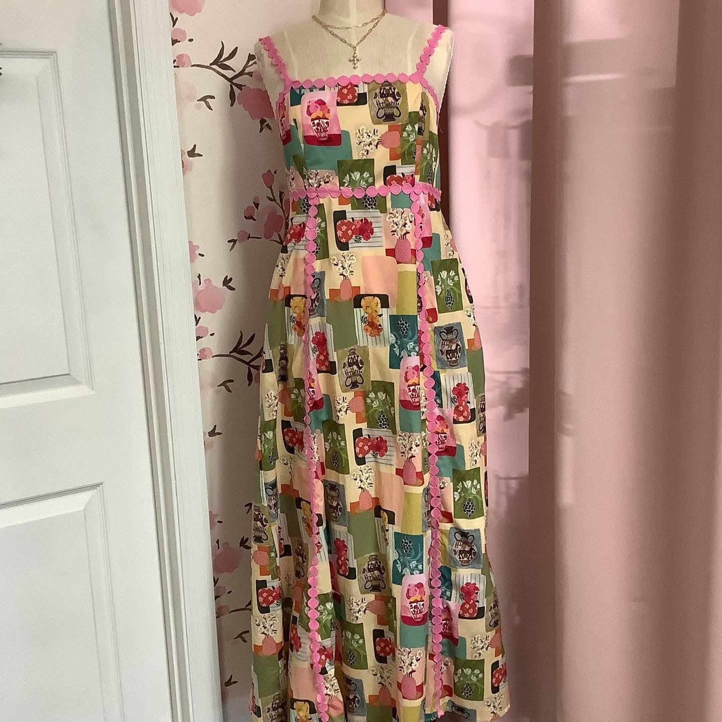 m&s pink floral dress Miss Candyfloss Michaelle Pia Floral 40's Dress Pink