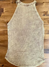 Mocha Green Washed Ribbed Cami Top