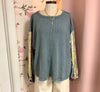 Dusty Blue Mix Print Washed Thermal Pullover
