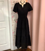 Black Tiered Midi Dress