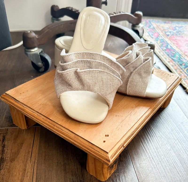 Natural Shushop Sandals With Block Heel