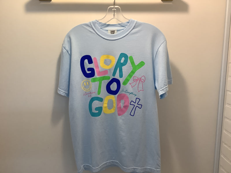 Light Blue Glory to God T-Shirt