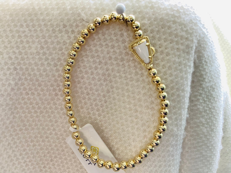 CHEER STRETCH BRACELET GOLD WHITE MOP!