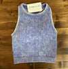 Blue Washed Ribbed Cami Top