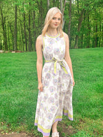 Lavender & Lime Floral Print Midi Dress