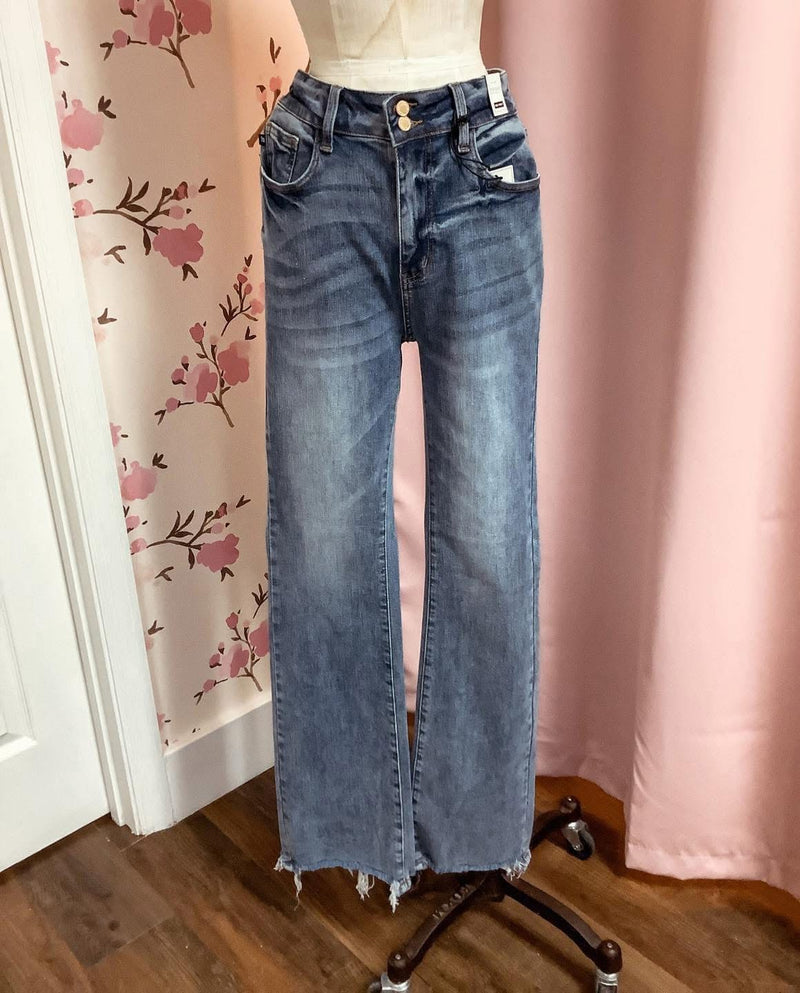 High Waist Double Button Bootcut Judy Blue Jeans Regular and Curvy