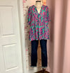 Leopard Print V Neck Top Plus Curvy