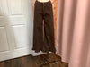 Brown Pants With Ruffled Hem