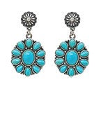 Turquoise Vintage Style Stone Dangle Earrings