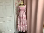 Pink & Red Mixed Floral Print Shoulder Tie Maxi Dress