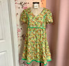 Apple Green Mix Floral Print Short Sleeve Dress