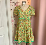 Apple Green Mix Floral Print Short Sleeve Dress