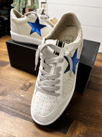Shushop Retro Sneakers Shoes With Metallic Blue