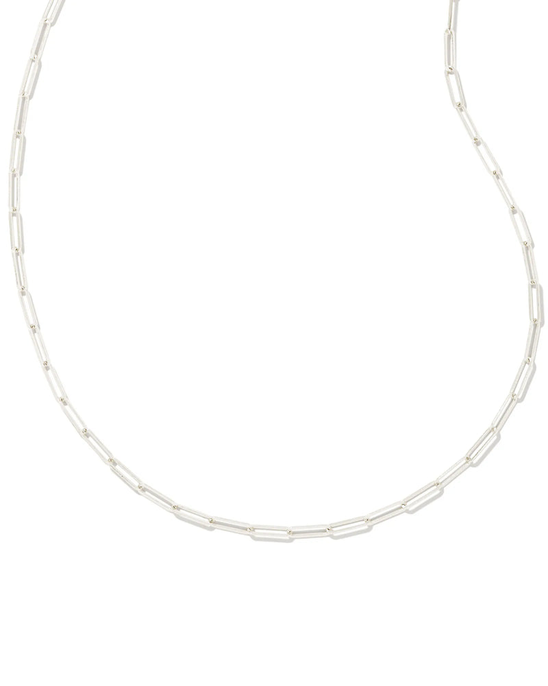 Kendra Scott Courtey Paperclip Necklace Silver