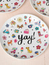 Natural Life "Save Paper" Melamine Party Plates, Set of 4 - Yay