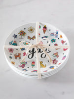 Natural Life "Save Paper" Melamine Party Plates, Set of 4 - Yay