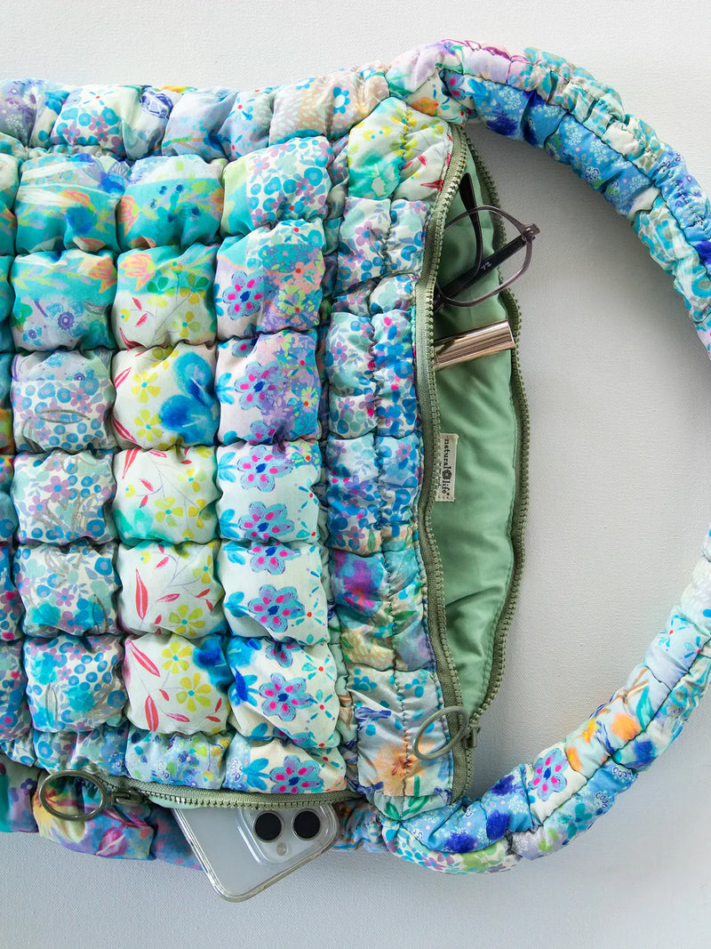 Blue Watercolor Natural Life Puffy Fit-It-All Bag